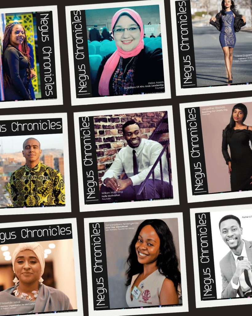 African Youth Leaders: The Young Africans Changemakers Building the Continent’s Future Grid of young African leaders and changemakers profiled by Negus Chronicles, including founders, engineers and civic leaders from across Africa