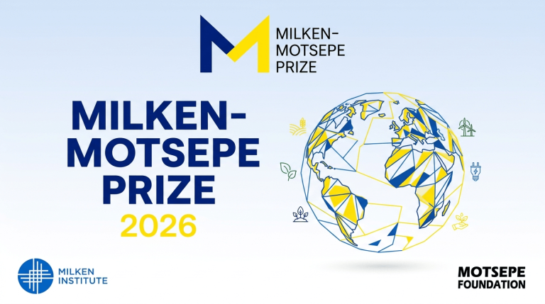 Milken-Motsepe Prize 2026: How African Businesses Can Win a Share of $2 Million Official logo and branding for the 2026 Milken-Motsepe Innovation Prize, highlighting global technological solutions for sustainable development.